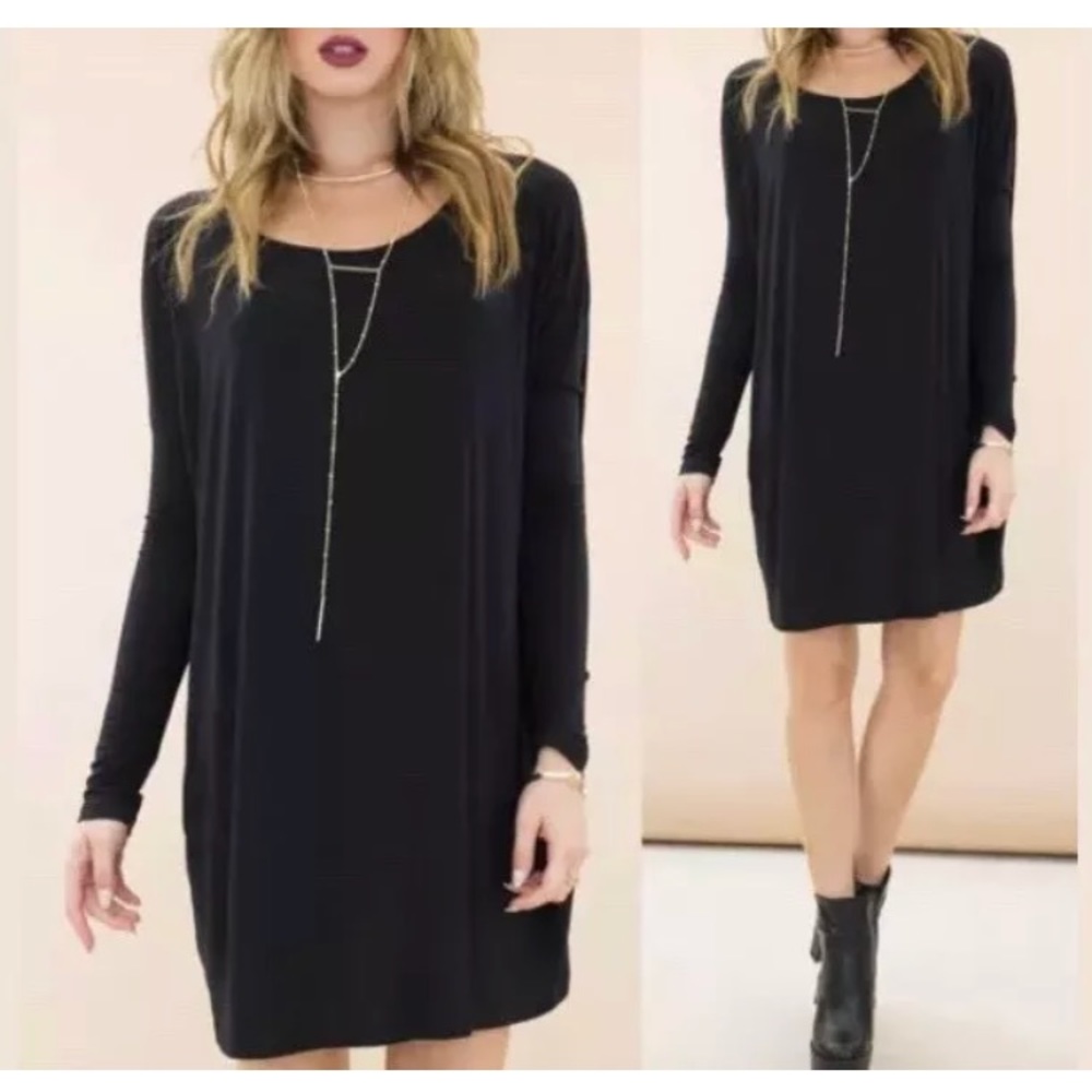 Black Oversized Baggy Tunic Dress Piko